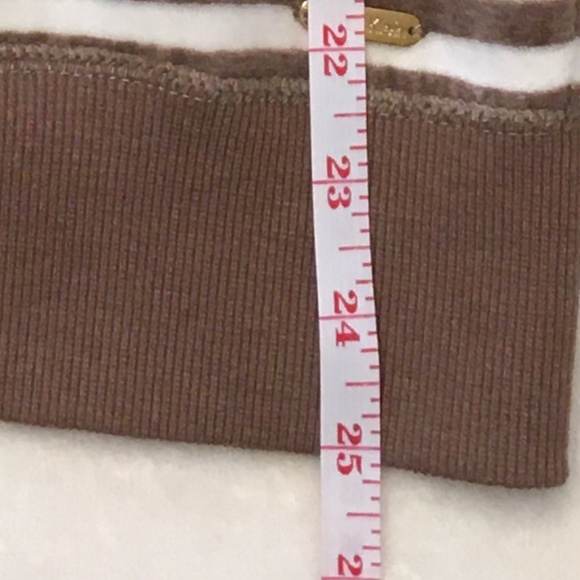 Calvin Klein Tan/Cream Striped Velour Jacket - Picture 5 of 7